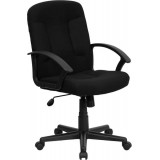 Mid-Back Black Fabric Executive Chair with Nylon Arms [GO-ST-6-BK-GG]