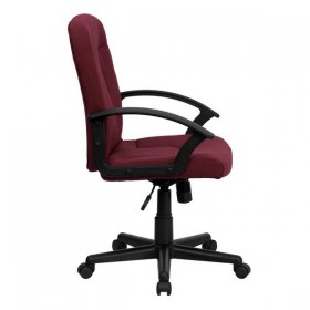 Mid-Back Burgundy Fabric Executive Chair with Nylon Arms [GO-ST-6-BY-GG]