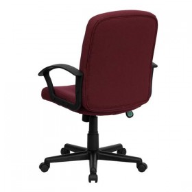 Mid-Back Burgundy Fabric Executive Chair with Nylon Arms [GO-ST-6-BY-GG]