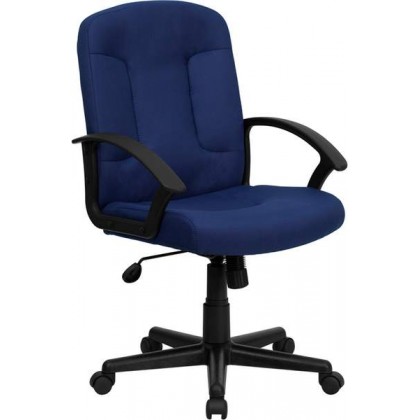 Mid-Back Navy Fabric Executive Chair with Nylon Arms [GO-ST-6-NVY-GG]