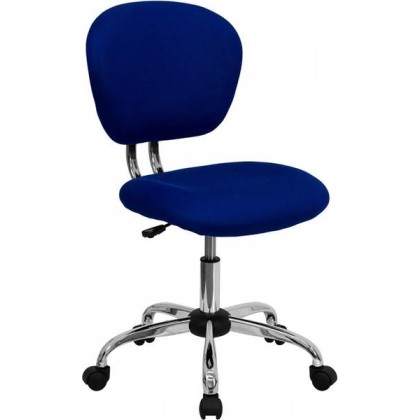 Mid-Back Blue Mesh Task Chair with Chrome Base [H-2376-F-BLUE-GG]