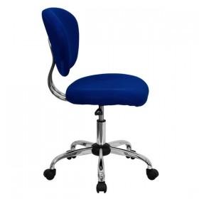Mid-Back Blue Mesh Task Chair with Chrome Base [H-2376-F-BLUE-GG]