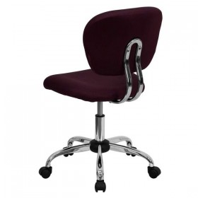 Mid-Back Burgundy Mesh Task Chair with Chrome Base [H-2376-F-BY-GG]