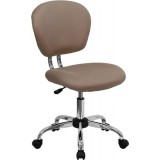 Mid-Back Coffee Brown Mesh Task Chair with Chrome Base [H-2376-F-COF-GG]