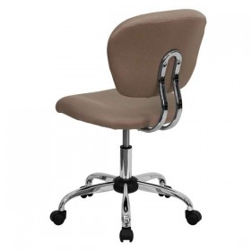 Mid-Back Coffee Brown Mesh Task Chair with Chrome Base [H-2376-F-COF-GG]