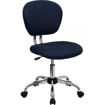 Mid-Back Navy Mesh Task Chair with Chrome Base [H-2376-F-NAVY-GG]
