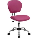 Mid-Back Pink Mesh Task Chair with Chrome Base [H-2376-F-PINK-GG]