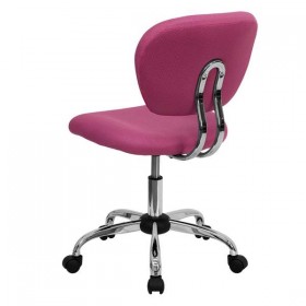 Mid-Back Pink Mesh Task Chair with Chrome Base [H-2376-F-PINK-GG]