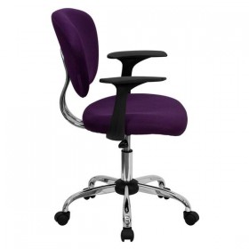 Mid-Back Purple Mesh Task Chair with Arms and Chrome Base [H-2376-F-PUR-ARMS-GG]