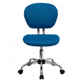 Mid-Back Turquoise Mesh Task Chair with Chrome Base [H-2376-F-TUR-GG]
