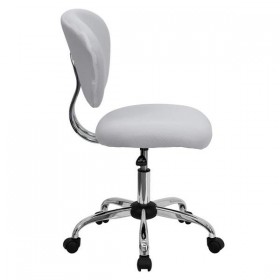 Mid-Back White Mesh Task Chair with Chrome Base [H-2376-F-WHT-GG]