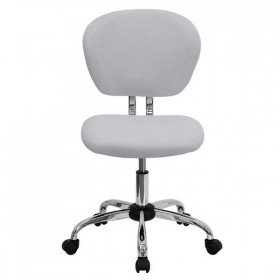 Mid-Back White Mesh Task Chair with Chrome Base [H-2376-F-WHT-GG]
