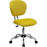 Mid-Back Yellow Mesh Task Chair with Chrome Base [H-2376-F-YEL-GG]