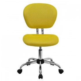 Mid-Back Yellow Mesh Task Chair with Chrome Base [H-2376-F-YEL-GG]