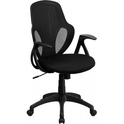 Mid-Back Executive Black Mesh Chair with Nylon Base [H-8880F-BK-GG]