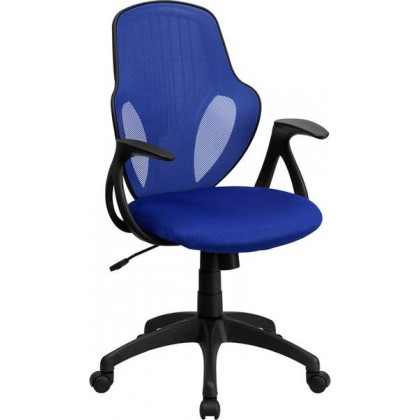 Mid-Back Executive Blue Mesh Chair with Nylon Base [H-8880F-BL-GG]