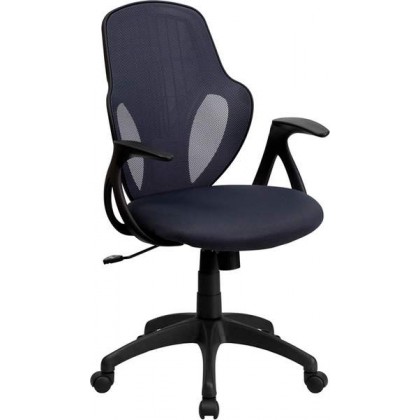 Mid-Back Executive Dark Gray Mesh Chair with Nylon Base [H-8880F-DK-GRY-GG]