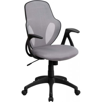Mid-Back Executive Gray Mesh Chair with Nylon Base [H-8880F-GY-GG]