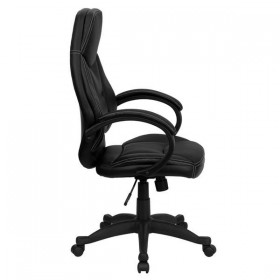 High Back Black Leather Contemporary Office Chair [H-HLC-0005-HIGH-1B-GG]