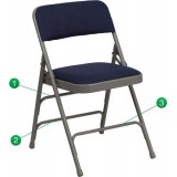 HERCULES Series Curved Triple Braced & Quad Hinged Navy Fabric Upholstered Metal Folding Chair [HA-MC309AF-NVY-GG]