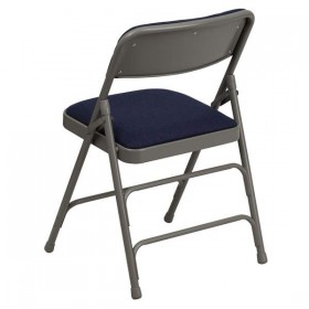 HERCULES Series Curved Triple Braced & Quad Hinged Navy Fabric Upholstered Metal Folding Chair [HA-MC309AF-NVY-GG]