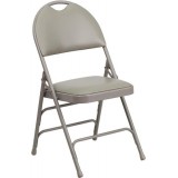 HERCULES Series Extra Large Ultra-Premium Triple Braced Gray Vinyl Metal Folding Chair with Easy-Carry Handle [HA-MC705AV-3-GY-GG]