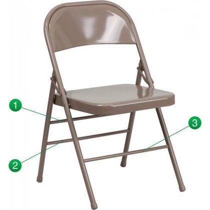 HERCULES Series Triple Braced & Quad Hinged Beige Metal Folding Chair [HF3-MC-309AS-BGE-GG]
