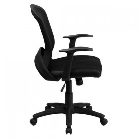 Mid-Back Black Mesh Chair with Padded Mesh Seat [HL-0007-GG]