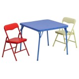 Kids Colorful 3 Piece Folding Table and Chair Set [JB-10-CARD-GG]