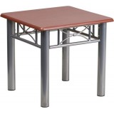 Mahogany Laminate End Table with Silver Steel Frame [JB-5-END-MAH-GG]
