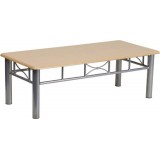 Natural Laminate Coffee Table with Silver Steel Frame [JB-6-COF-NAT-GG]