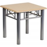 Natural Laminate End Table with Silver Steel Frame [JB-6-END-NAT-GG]