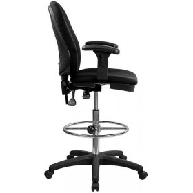 Ergonomic Multi-Functional Triple Paddle Drafting Stool with Adjustable Foot Ring and Arms [KC-B802M1KG-ARMS-GG]