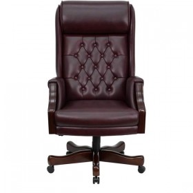High Back Traditional Tufted Burgundy Leather Executive Office Chair [KC-C696TG-GG]