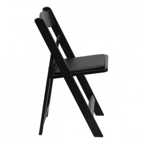 HERCULES Series 1000 lb. Capacity Black Resin Folding Chair with Black Vinyl Padded Seat [LE-L-1-BLACK-GG]