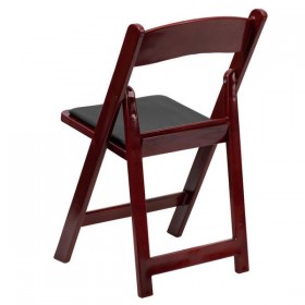 HERCULES Series 1000 lb. Capacity Red Mahogany Resin Folding Chair with Black Vinyl Padded Seat [LE-L-1-MAH-GG]