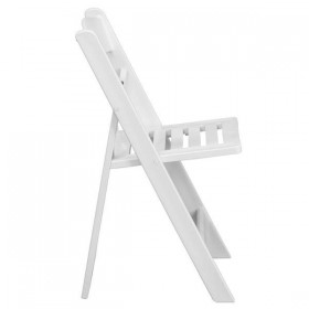 HERCULES Series 1000 lb. Capacity White Resin Folding Chair with Slatted Seat [LE-L-1-WH-SLAT-GG]