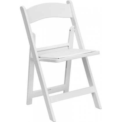 HERCULES Series 1000 lb. Capacity White Resin Folding Chair with White Vinyl Padded Seat [LE-L-1-WHITE-GG]