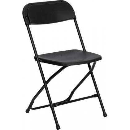 HERCULES Series 800 lb. Capacity Premium Black Plastic Folding Chair [LE-L-3-BK-GG]