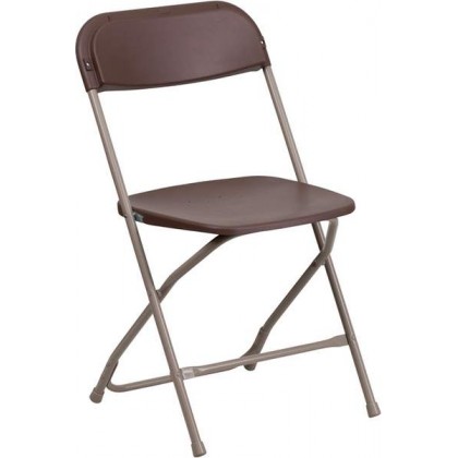 HERCULES Series 800 lb. Capacity Premium Brown Plastic Folding Chair [LE-L-3-BROWN-GG]