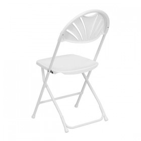 HERCULES Series 800 lb. Capacity White Plastic Fan Back Folding Chair [LE-L-4-WHITE-GG]