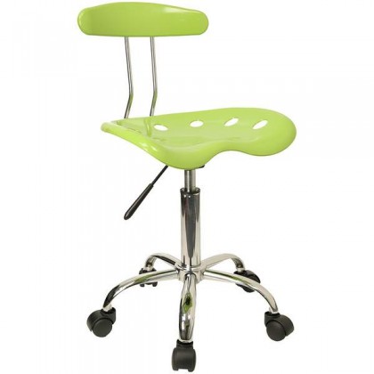 Vibrant Apple Green and Chrome Computer Task Chair with Tractor Seat [LF-214-APPLEGREEN-GG]