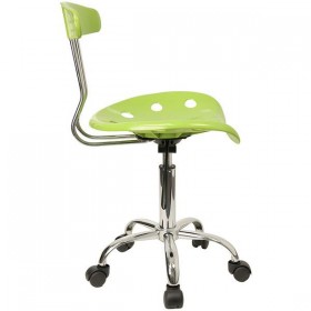 Vibrant Apple Green and Chrome Computer Task Chair with Tractor Seat [LF-214-APPLEGREEN-GG]