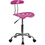 Vibrant Candy Heart and Chrome Computer Task Chair with Tractor Seat [LF-214-CANDYHEART-GG]