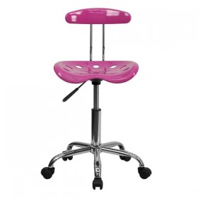 Vibrant Candy Heart and Chrome Computer Task Chair with Tractor Seat [LF-214-CANDYHEART-GG]