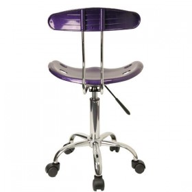 Vibrant Violet and Chrome Computer Task Chair with Tractor Seat [LF-214-VIOLET-GG]