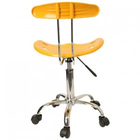 Vibrant Orange-Yellow and Chrome Computer Task Chair with Tractor Seat [LF-214-YELLOW-GG]