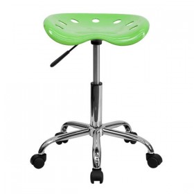 Vibrant Apple Green Tractor Seat and Chrome Stool [LF-214A-APPLEGREEN-GG]