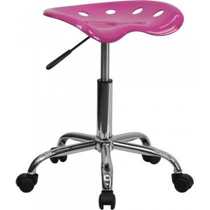 Vibrant Candy Heart Tractor Seat and Chrome Stool [LF-214A-CANDYHEART-GG]