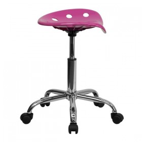 Vibrant Candy Heart Tractor Seat and Chrome Stool [LF-214A-CANDYHEART-GG]